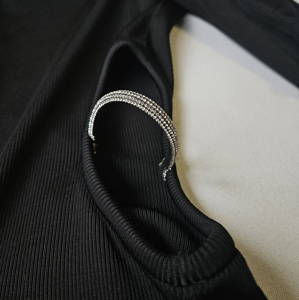 NEW $985 Mach & Mach Crystal-Embellished Cut-Out Minidress - Picture 12 of 16